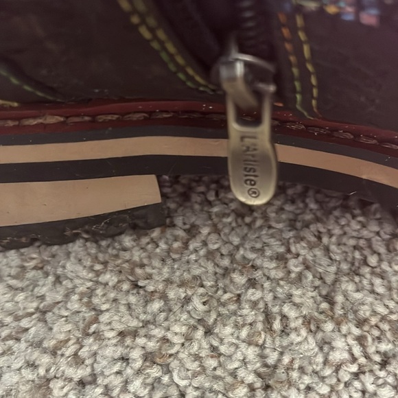 EUC L'Artiste by Spring Step Womens Rugup Leather Booties - Black Multi, Size 41 - Picture 9 of 9